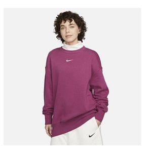 Nike Phoenix Fleece Women's Oversized Crew-Neck Sweatshirt Rosewood/Sail